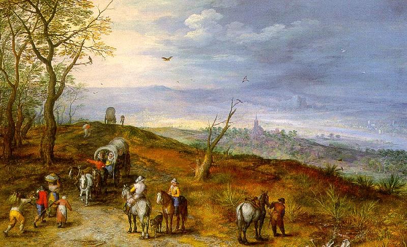 Jan Brueghel Wayside Encounter oil painting picture
